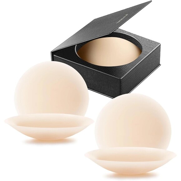 VOCH GALA Nipple Covers 2 Pairs-Seamless and Sheer Adhesive Silicone Size D+ - Picture 5 of 6